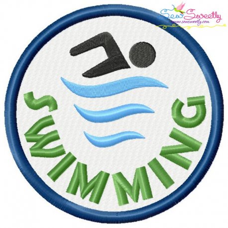 Swimming Badge Machine Embroidery Design Pattern