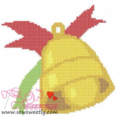 Christmas Bell Cross Stitch Embroidery Design Pattern-1