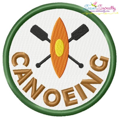 Canoeing Badge Machine Embroidery Design Pattern-1