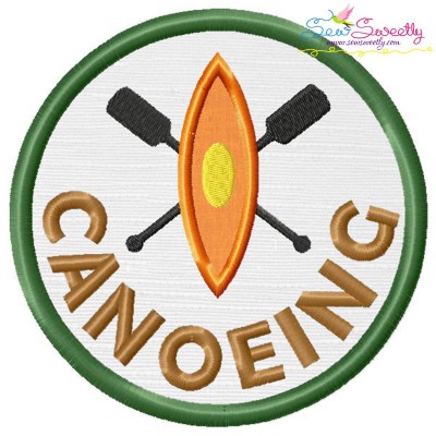 Canoeing Badge Applique Design