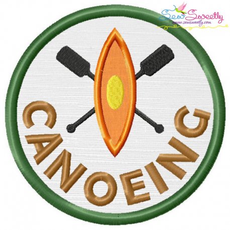 Canoeing Badge Applique Design Pattern