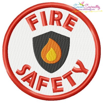 Fire Safety Badge Machine Embroidery Design Pattern-1