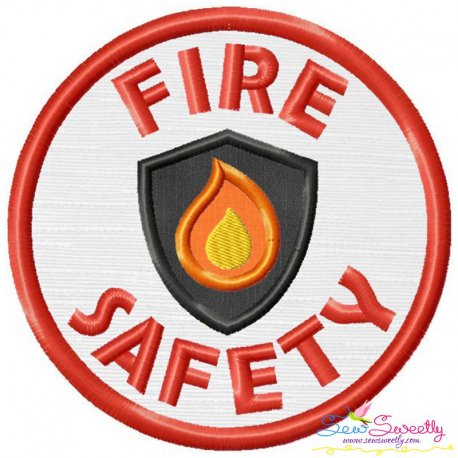 Fire Safety Badge Applique Design Pattern