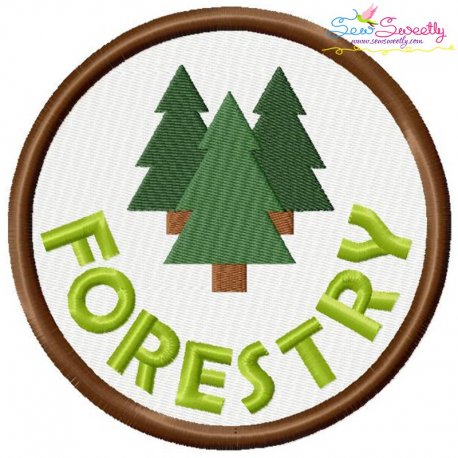 Forestry Badge Machine Embroidery Design Pattern