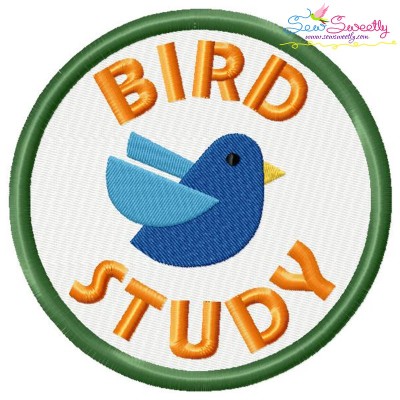 Bird Study Badge Machine Embroidery Design Pattern-1
