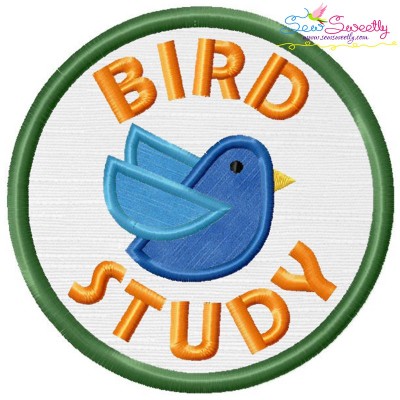 Bird Study Badge Applique Design Pattern-1