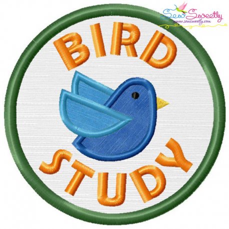 Bird Study Badge Applique Design Pattern