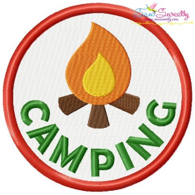 Camping Badge Machine Embroidery Design