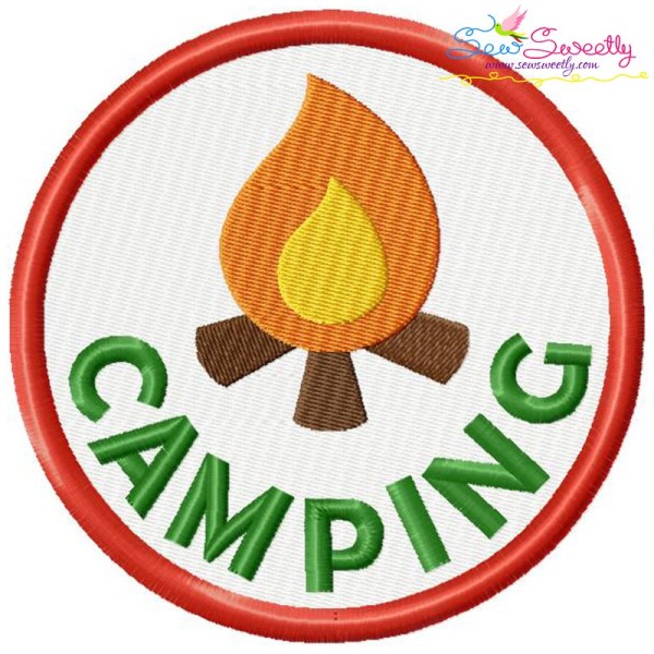 Camping Badge Machine Embroidery Design Pattern-1