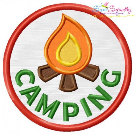 Camping Badge Applique Design Pattern