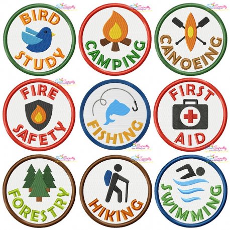 Camp Activity Badges Embroidery Design Bundle- 1