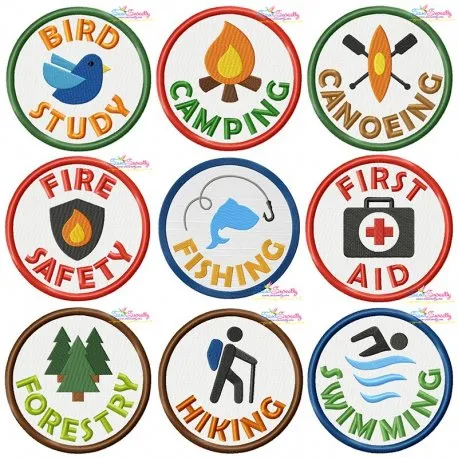 Camp Activity Badges Embroidery Design Bundle-1