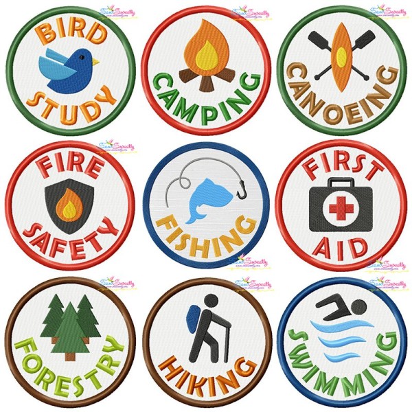 Camp Activity Badges Embroidery Design Bundle-1