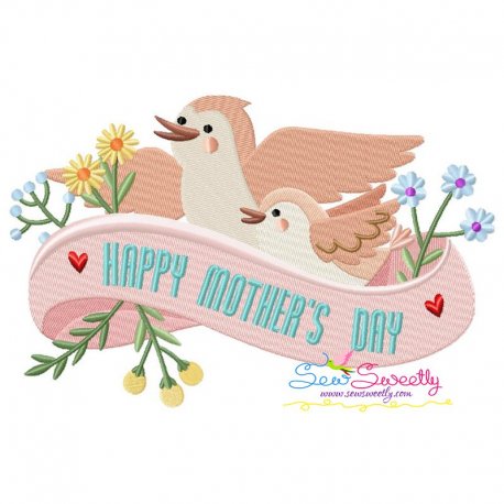 Mother's Day Birds Embroidery Design Pattern-1