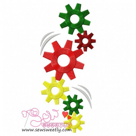 Gears in Motion Embroidery Design Pattern-1