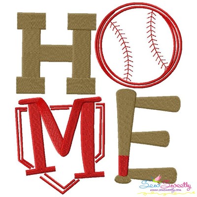Baseball Home Machine Embroidery Design Pattern-1