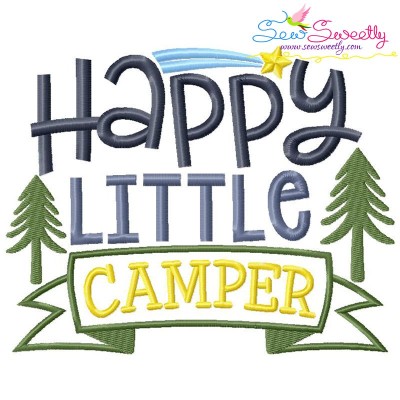 Happy Little Camper Embroidery Design Pattern-1