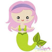 Green Mermaid Embroidery Design Pattern