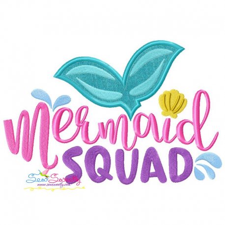 Mermaid Squad Applique Design Pattern-1