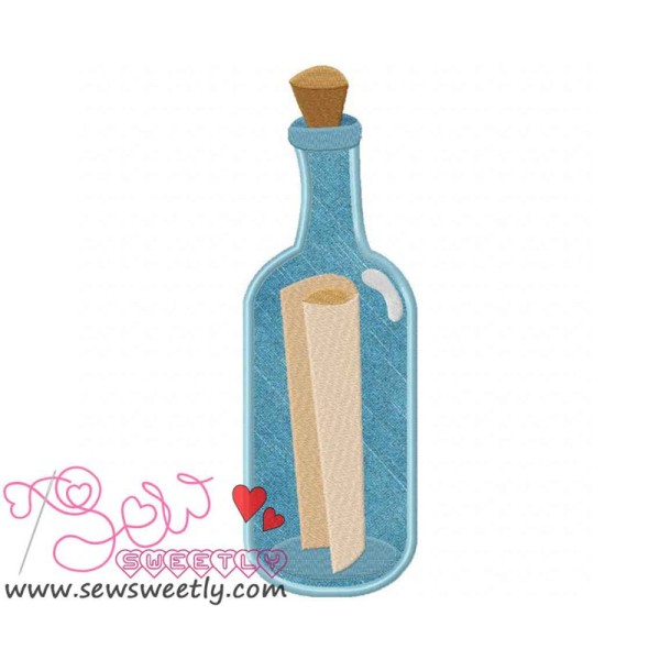 Pirates Message in a Bottle Applique Design Pattern-1