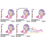 Pink Mermaid Embroidery Design Pattern-2
