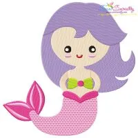 Pink Mermaid Embroidery Design Pattern