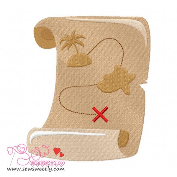 Pirates Map Embroidery Design Pattern-1