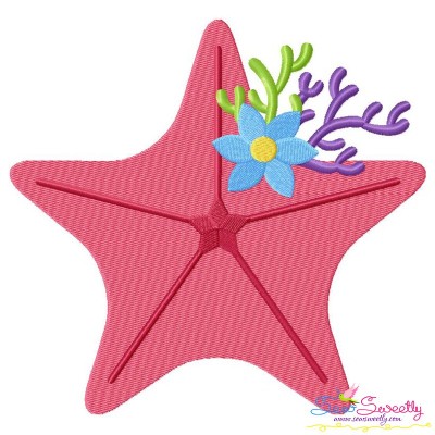 Free Starfish-2 Embroidery Design Pattern-1