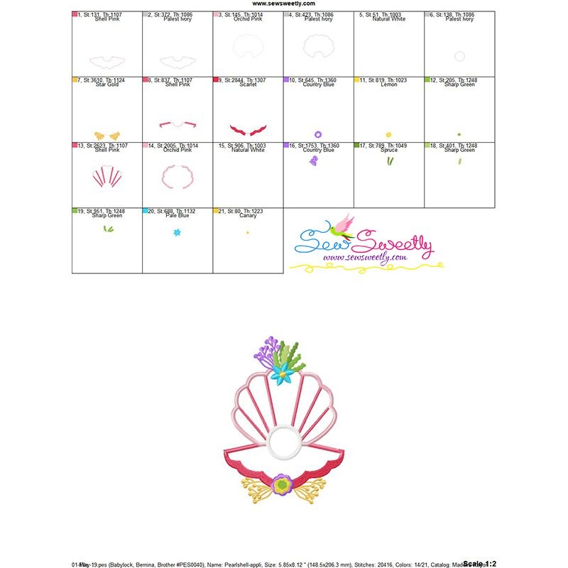 Pearl Shell Applique Design Pattern