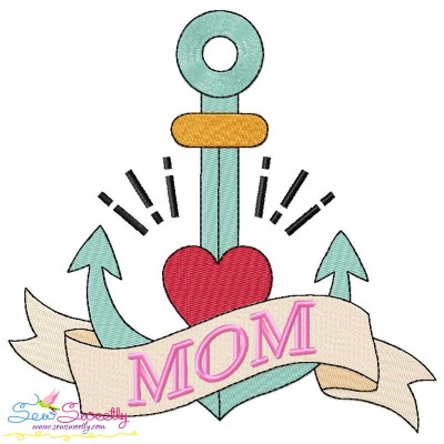 Mom Anchor Embroidery Design Pattern-1