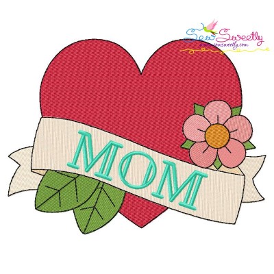 Mom Heart Embroidery Design Pattern-1