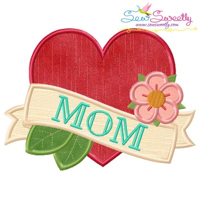 Mom Heart Applique Design Pattern-1