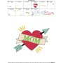 Mom Heart Arrow Embroidery Design Pattern-3