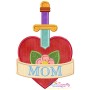Mom Heart Sword Applique Design Pattern-1