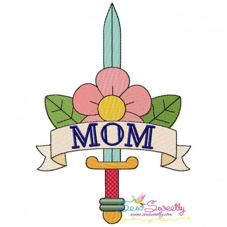 Mom Tattoo Sword Embroidery Design Pattern-1