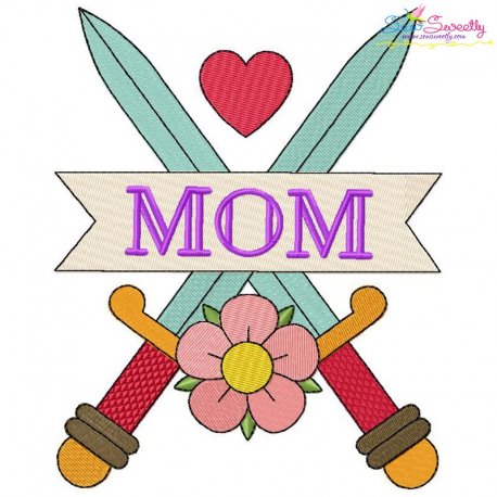 Mom Tattoo Swords-2 Embroidery Design Pattern-1