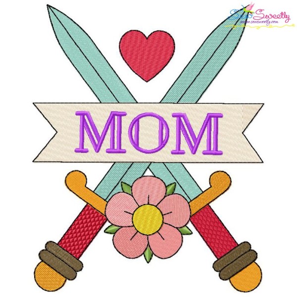Mom Tattoo Swords-2 Embroidery Design Pattern-1