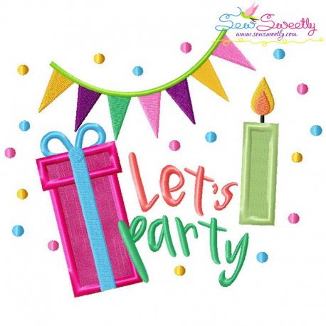 Let's Party Applique Design Pattern-1