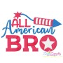 All American Bro Patriotic Lettering Embroidery Design Pattern-1