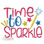 Time To Sparkle Patriotic Lettering Embroidery Design Pattern-1