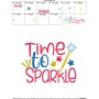 Time To Sparkle Patriotic Lettering Embroidery Design Pattern-3