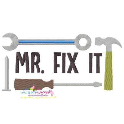 Mr. Fix It Lettering Embroidery Design Pattern-1