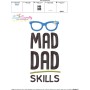 Mad Dad Skills Lettering Embroidery Design Pattern-3
