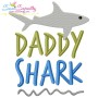 Daddy Shark Lettering Embroidery Design Pattern-1