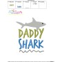 Daddy Shark Lettering Embroidery Design Pattern-3