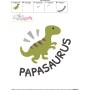 Papasaurus Lettering Embroidery Design Pattern-3