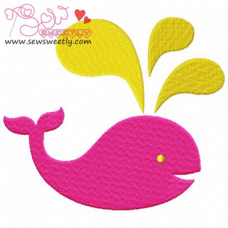 Pink Whale Embroidery Design Pattern-1