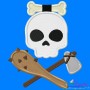 Caveman Character Skull Applique Design Pattern-1