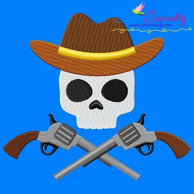 Cowboy Character Skull Embroidery Design Pattern-1