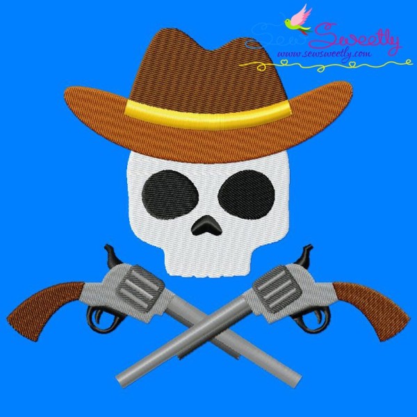 Cowboy Character Skull Embroidery Design Pattern-1